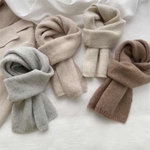 Women's Winter Knitted Scarf New Korean Style Solid Color Soft and Warm Lazy Style Custom Logo Made Student Scarf Light