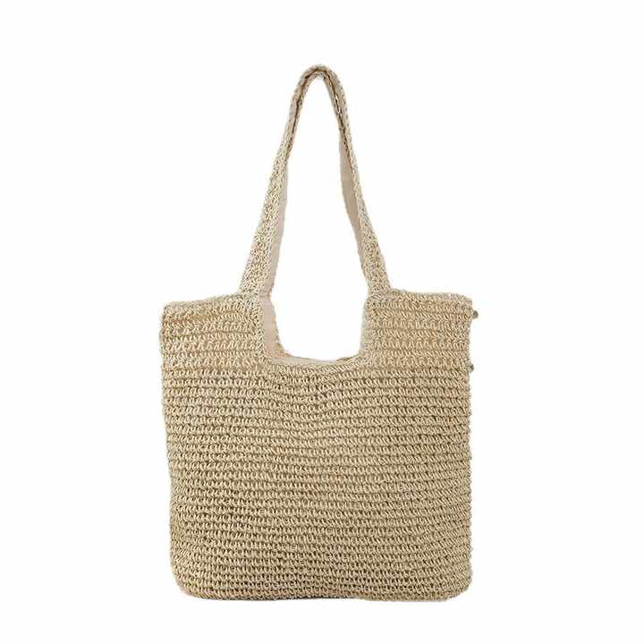 Hot Selling Straw Woven Open-Top Handheld Beach Bag for Women