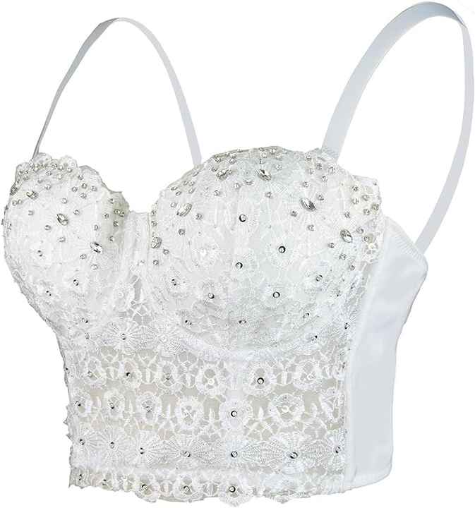 Explosive Models Women’s Breathable Crop Top Sexy Lace Corset Halter Knitted Fabric Sustainable Party Lace Tops Para Mujer