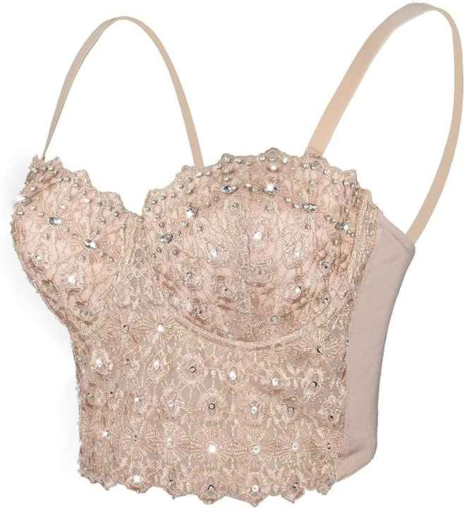 Explosive Models Women’s Breathable Crop Top Sexy Lace Corset Halter Knitted Fabric Sustainable Party Lace Tops Para Mujer